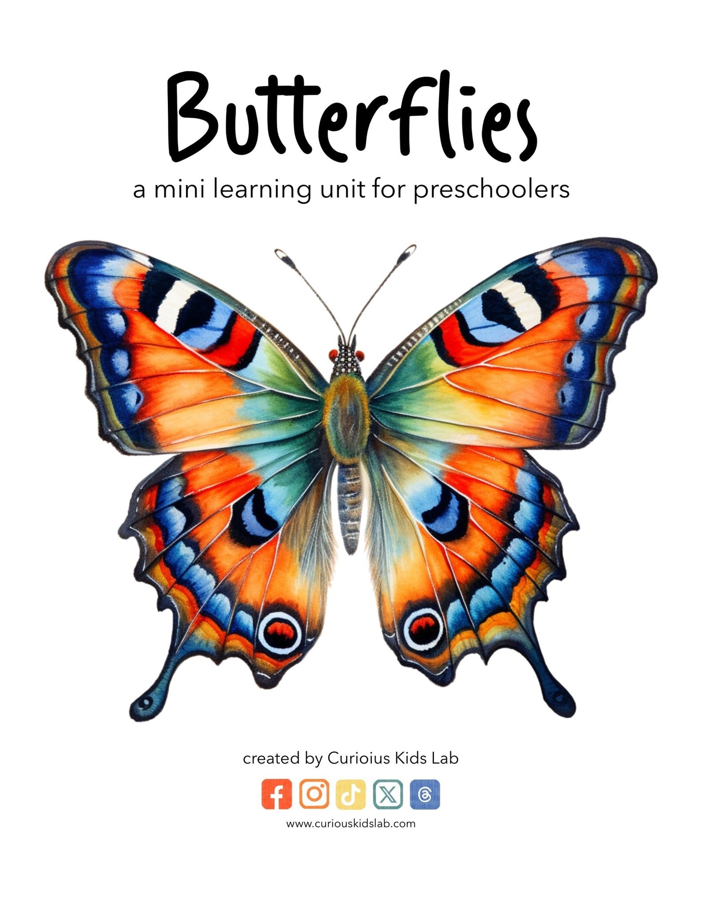 Butterfly Preschool Curriculum - Instant Download - Curious Kids Lab