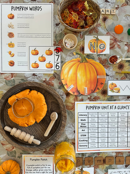 Pumpkin Preschool Curriculum - Instant Download
