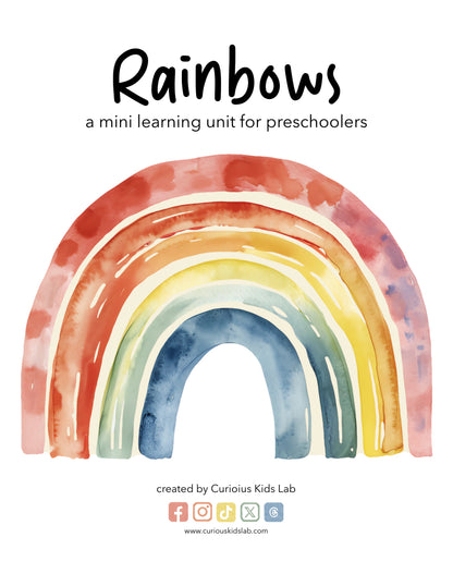 Rainbow Learning Unit for Preschoolers Instant Download