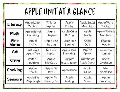 Apple Preschool Curriculum - Instant Download