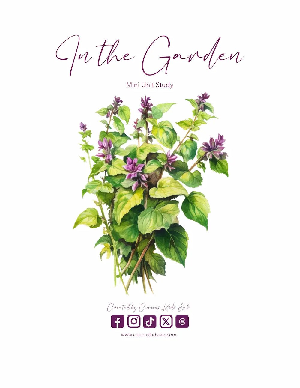 In the Garden Unit Study - Instant Download - Curious Kids Lab